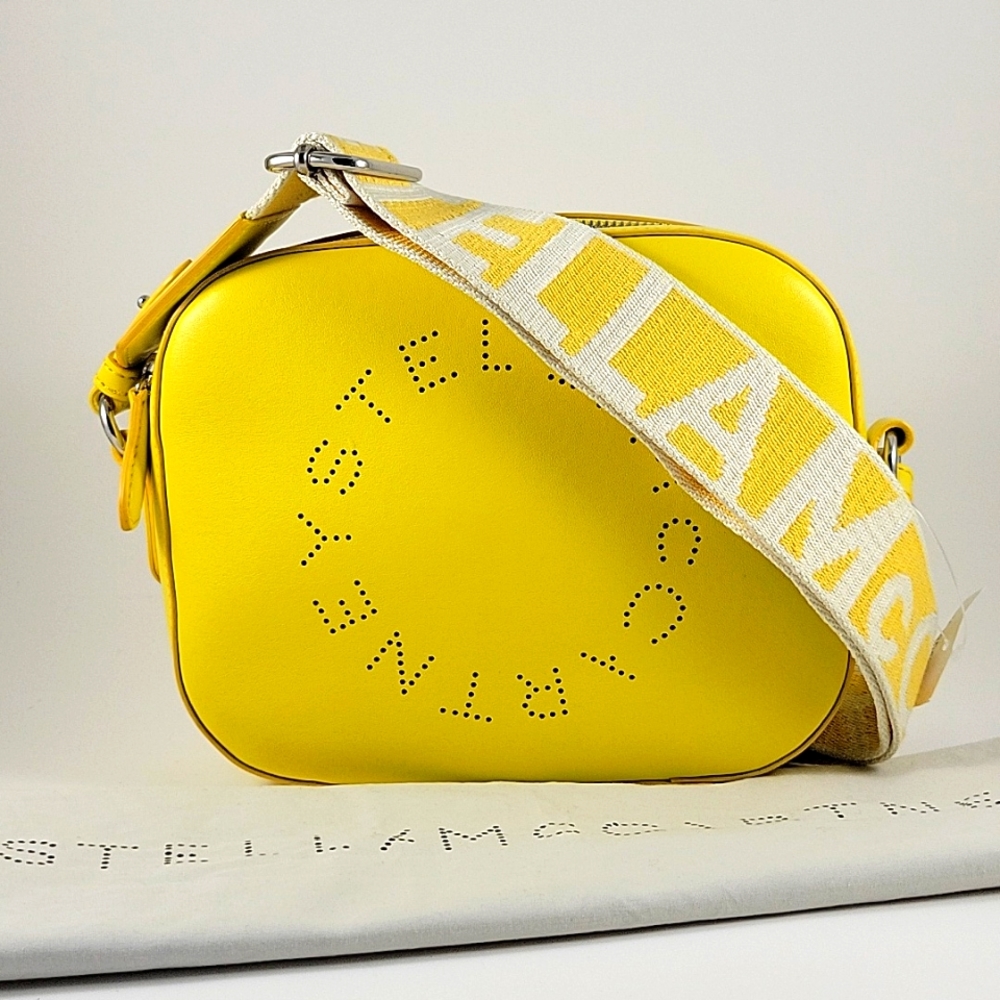 STELLA MCCARTNEY Logo Faux-Leather Camera Crossbody Bag